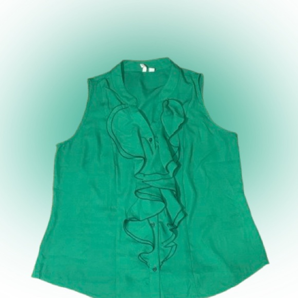 Cato green button down sleeveless blouse Size 14W/16W